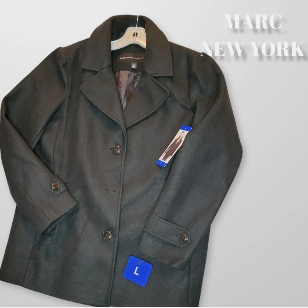 Womens Andrew Marc New York Peacoat Black Size Large Regular Fit. Stylish NWT